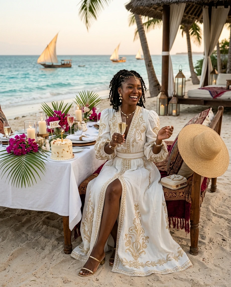 Gemma Deeks Style Guide: Elegant Chic Birthday in Zanzibar Summer 2026