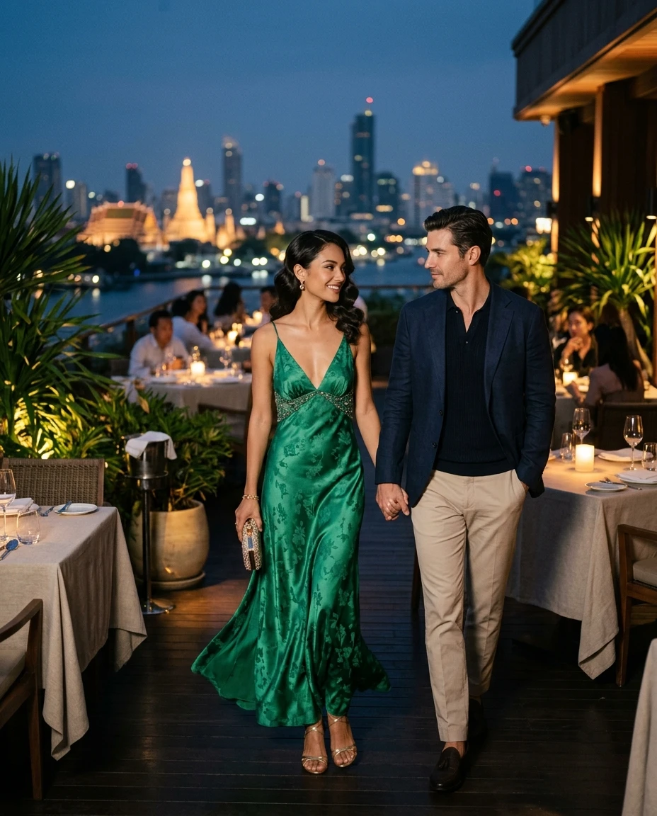 Gemma Deeks Style Guide: Elegant Chic Date night in Thailand Summer 2026