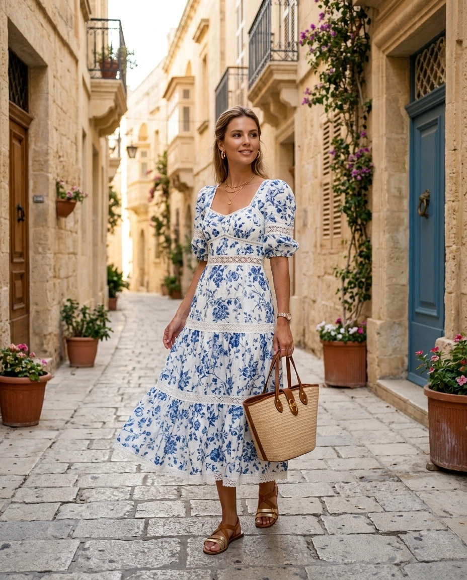 Gemma Deeks Style Guide: Elegant Chic Designer Summer Dresses in Malta Summer 2026