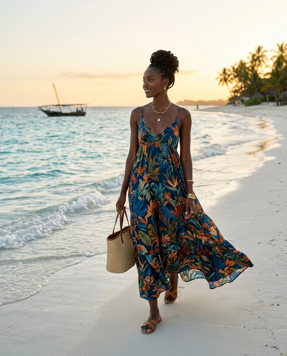 Gemma Deeks Style Guide: Elegant Chic Designer Summer Dresses in Zanzibar Summer 2026