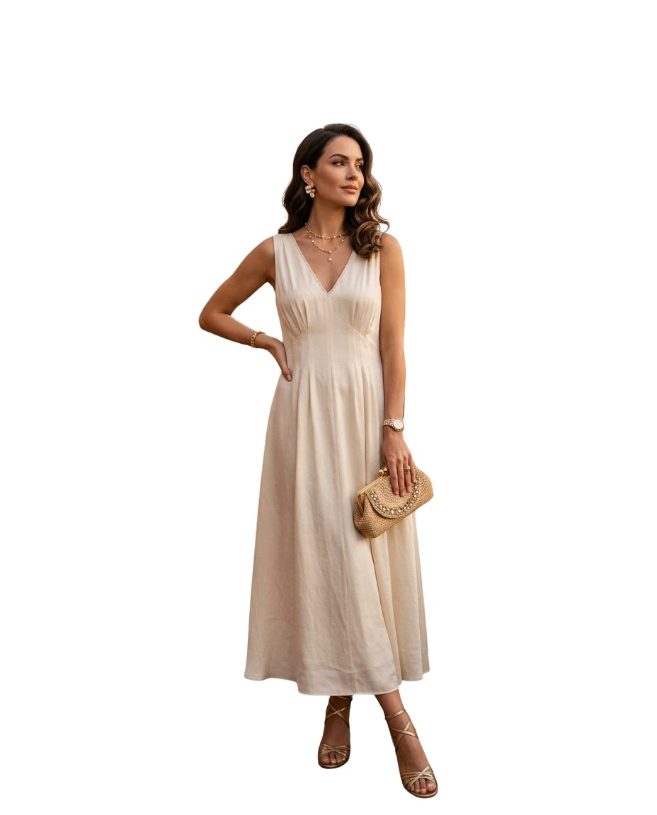 Gemma Deeks Style Guide: Elegant Chic dinner outfit in Mexico Summer 2026