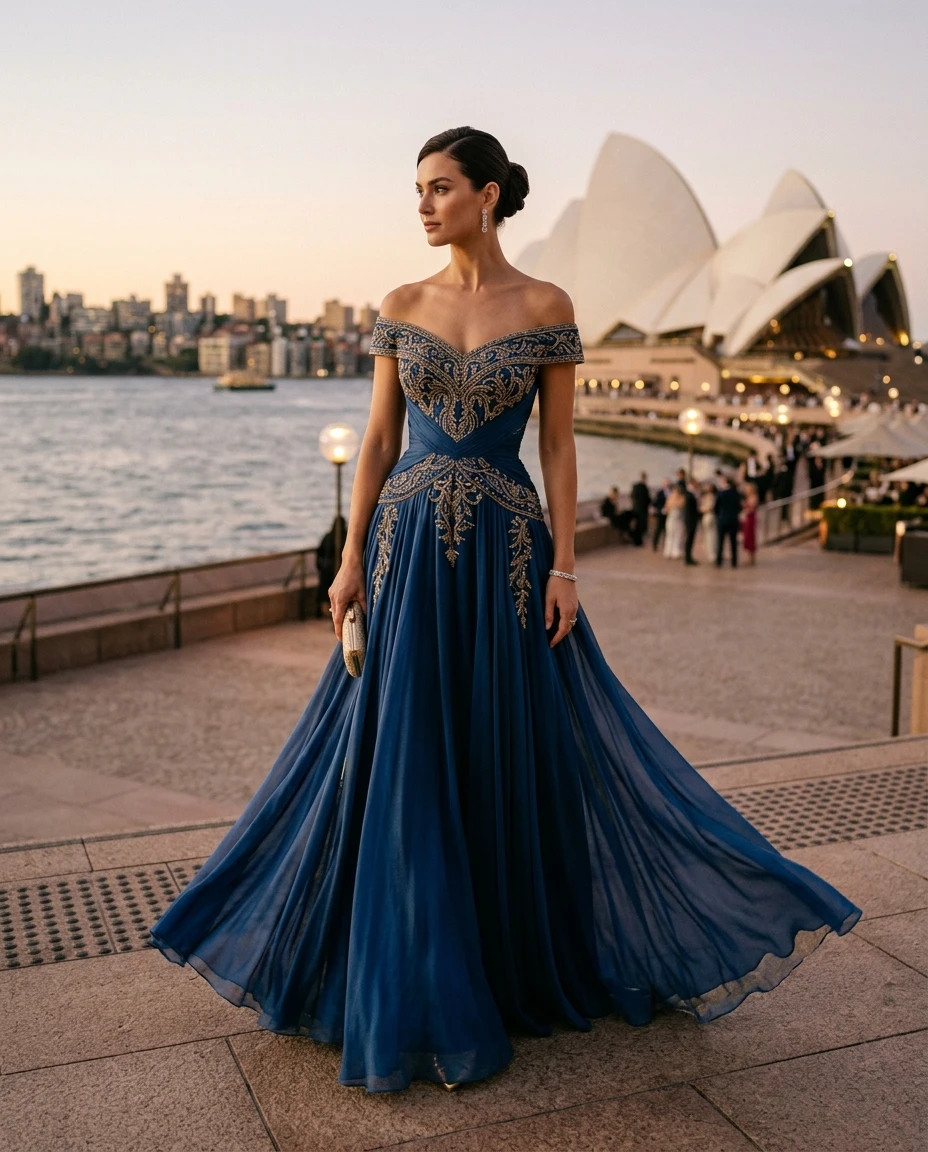 Gemma Deeks Style Guide: Elegant Chic gala gown in Australia Summer 2026