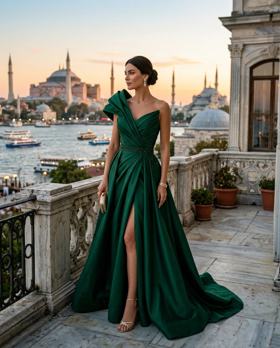 Gemma Deeks Style Guide: Elegant Chic gala gown in Istanbul Summer 2026
