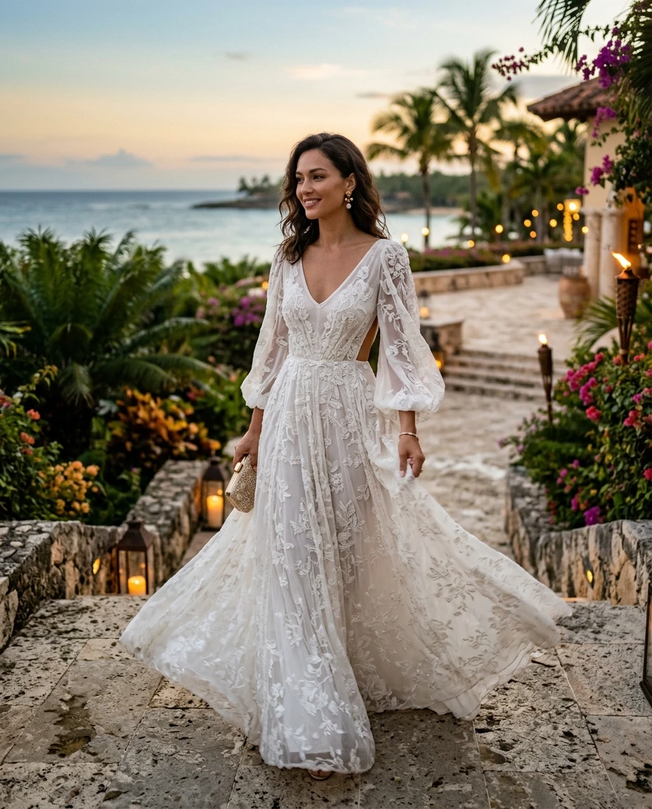 Gemma Deeks Style Guide: Elegant Chic gala gown in La Romana Summer 2026
