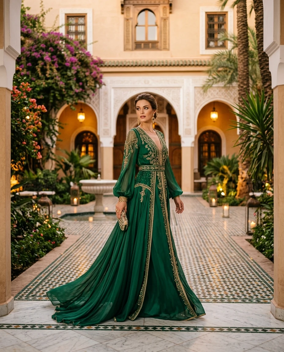 Gemma Deeks Style Guide: Elegant Chic gala gown in Marrakech Summer 2026