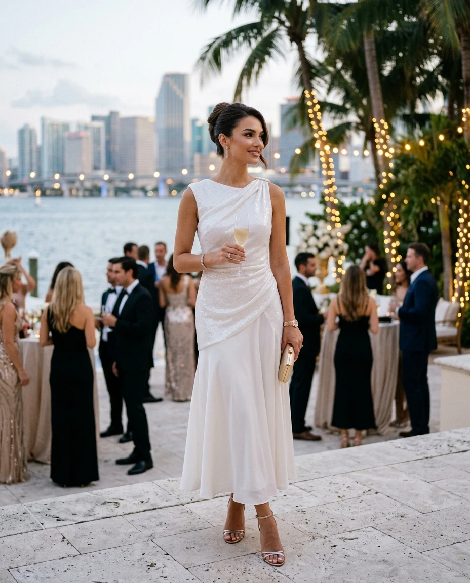 Gemma Deeks Style Guide: Elegant Chic Holiday parties in Miami Summer 2026