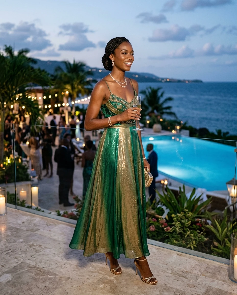 Gemma Deeks Style Guide: Elegant Chic Holiday parties in Montego Bay Summer 2026
