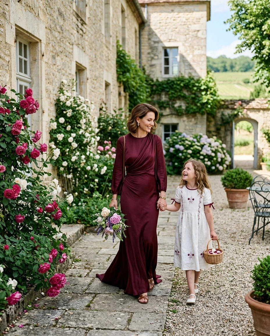 Gemma Deeks Style Guide: Elegant Chic Mother’s Day in Burgundy Summer 2026