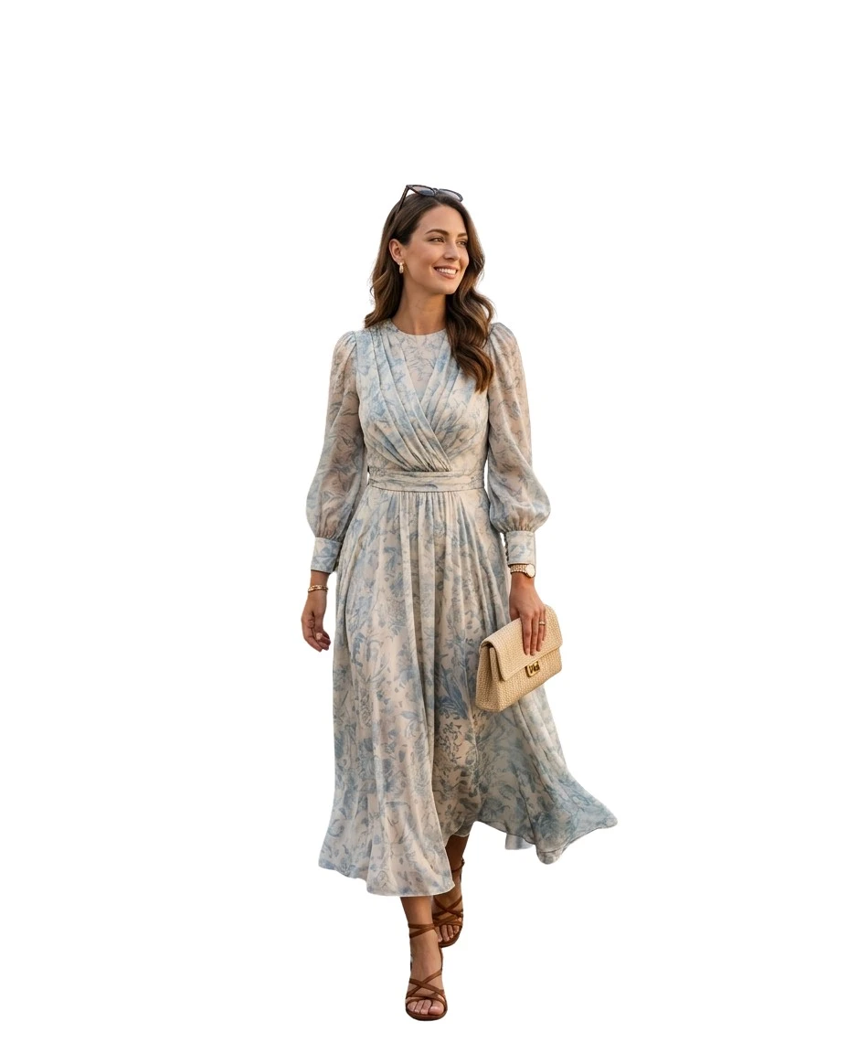 Gemma Deeks Style Guide: Elegant Chic wedding guest dress in Capri Summer 2026