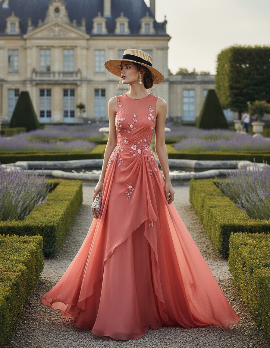 Gemma Deeks Style Guide: Elegant Chic wedding guest dress in France Summer 2026