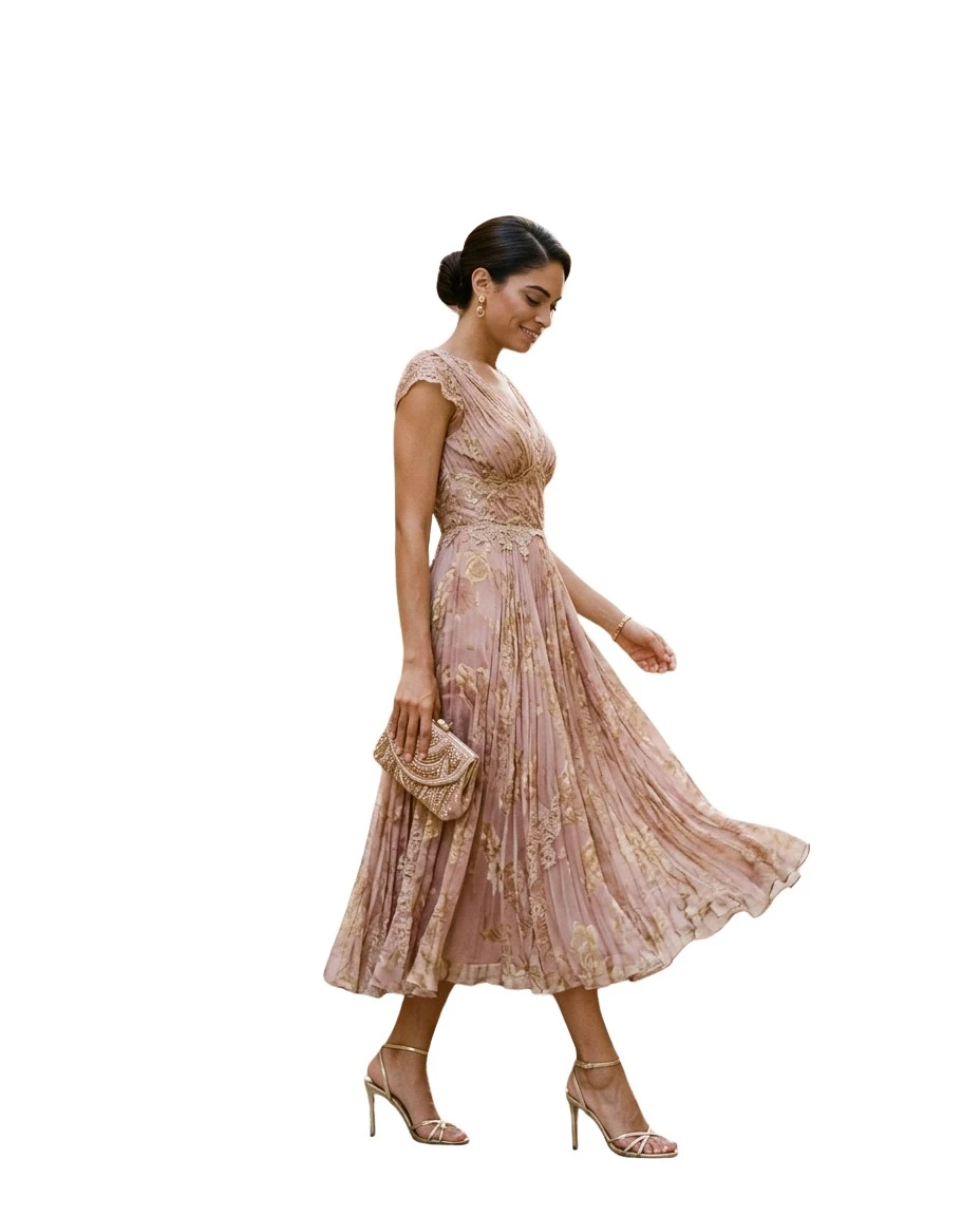 Gemma Deeks Style Guide: Elegant Chic wedding guest dress in Malta Summer 2026