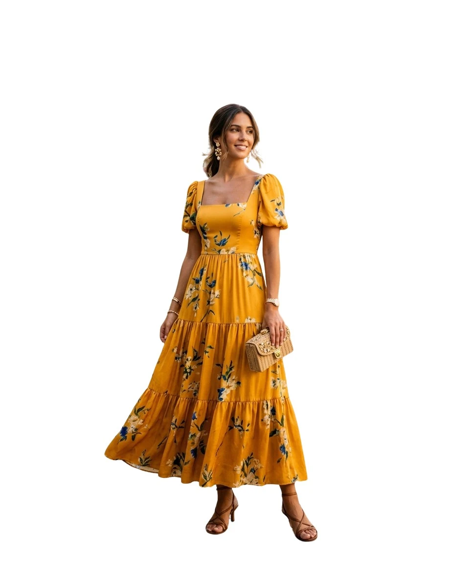 Gemma Deeks Style Guide: Elegant Chic wedding guest dress in Spain Summer 2026