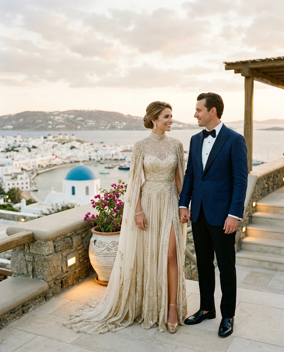 Gemma Deeks Style Guide: Formal attire Anniversary in Mykonos Summer 2026