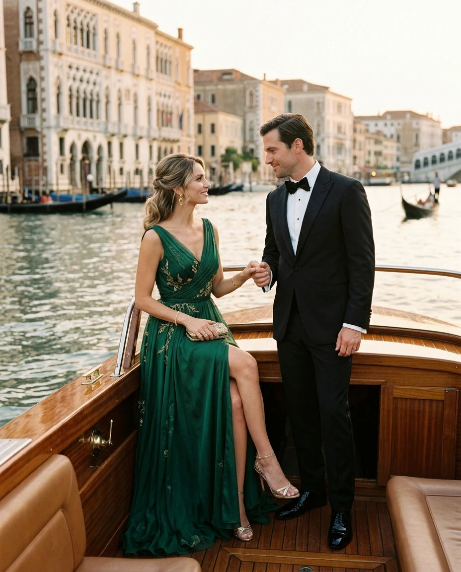Gemma Deeks Style Guide: Formal attire Anniversary in Venice Summer 2026