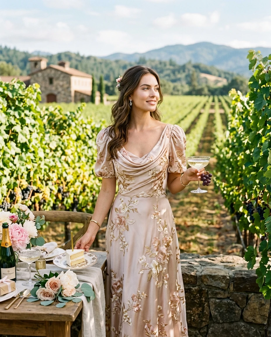 Gemma Deeks Style Guide: Formal attire Birthday in Napa Valley Summer 2026
