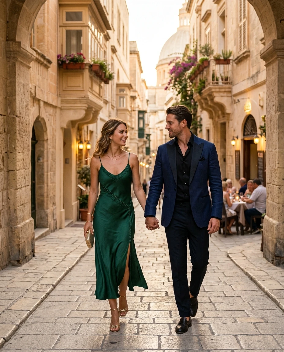 Gemma Deeks Style Guide: Formal attire Date night in Malta Summer 2026