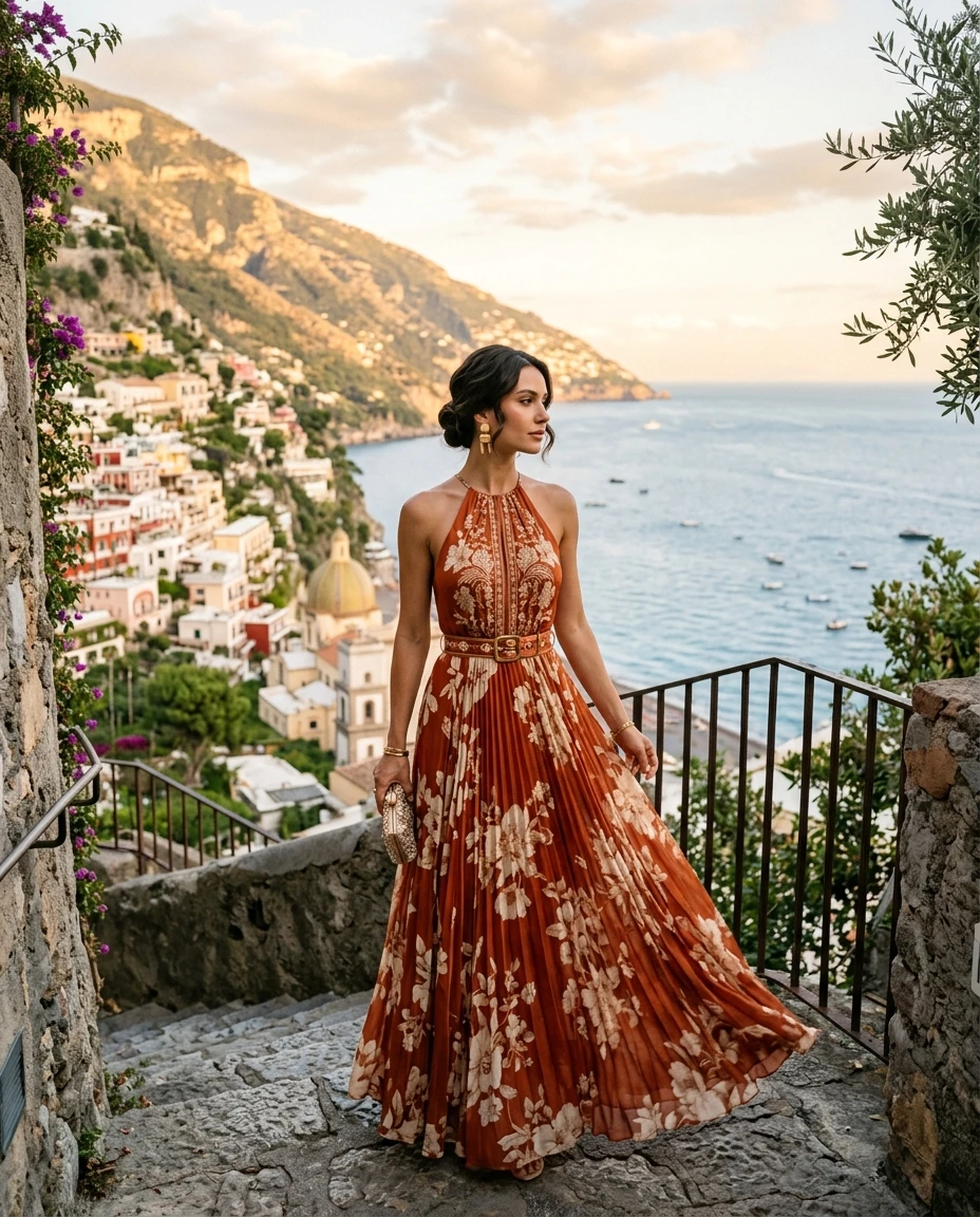Gemma Deeks Style Guide: Formal attire Designer Summer Dresses in Amalfi Coast Summer 2026