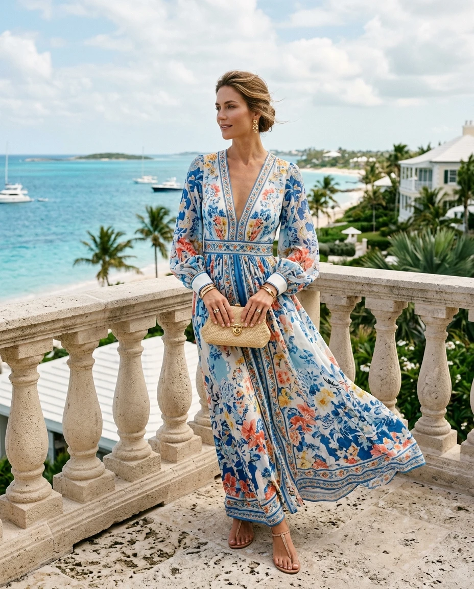 Gemma Deeks Style Guide: Formal attire Designer Summer Dresses in Bahamas Summer 2026