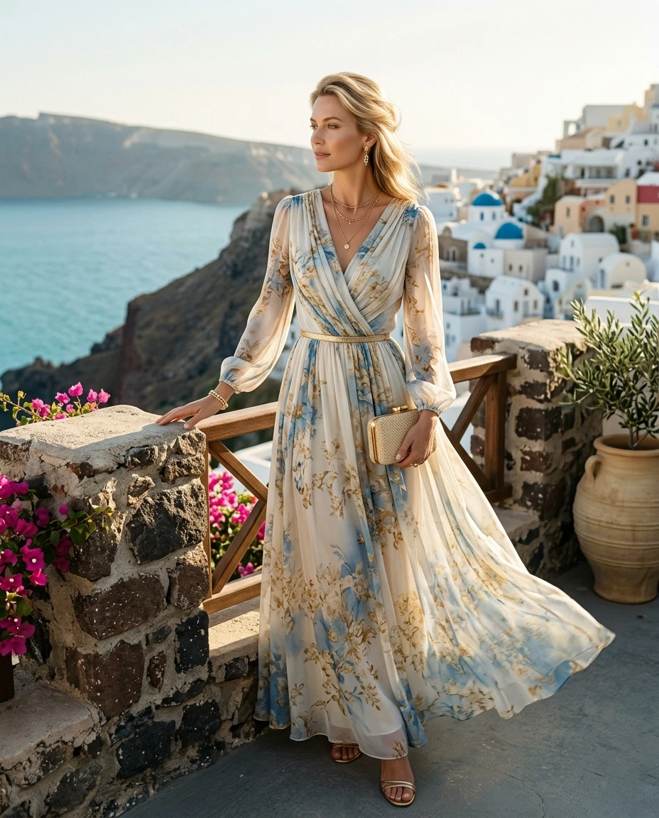Gemma Deeks Style Guide: Formal attire Designer Summer Dresses in Greece Summer 2026