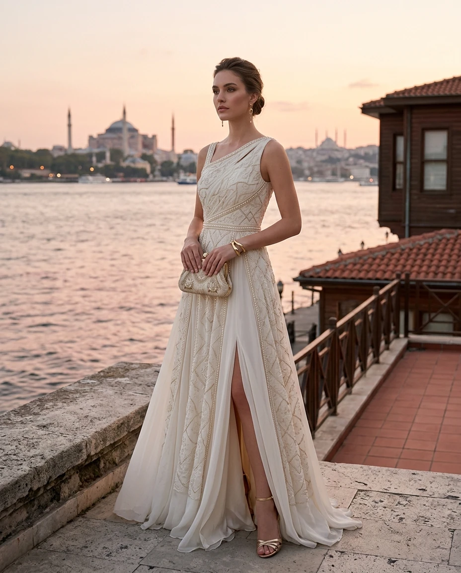 Gemma Deeks Style Guide: Formal attire Designer Summer Dresses in Istanbul Summer 2026