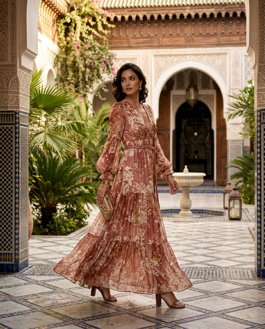 Gemma Deeks Style Guide: Formal attire Designer Summer Dresses in Marrakech Summer 2026