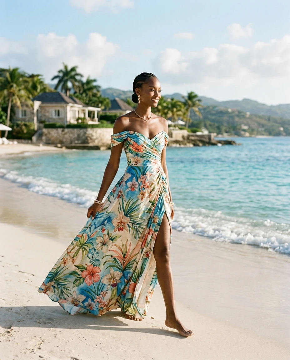 Gemma Deeks Style Guide: Formal attire Designer Summer Dresses in Montego Bay Summer 2026