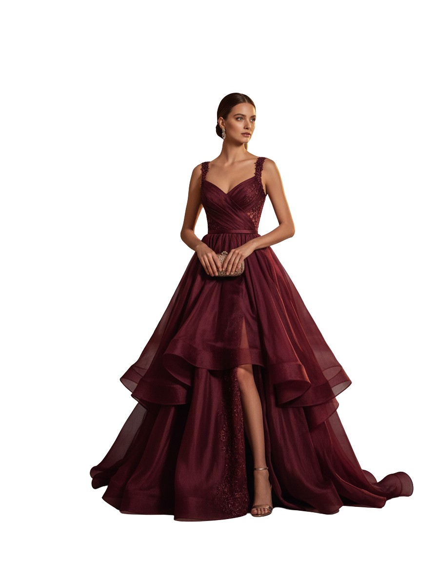 Gemma Deeks Style Guide: Formal attire gala gown in Burgundy Summer 2026