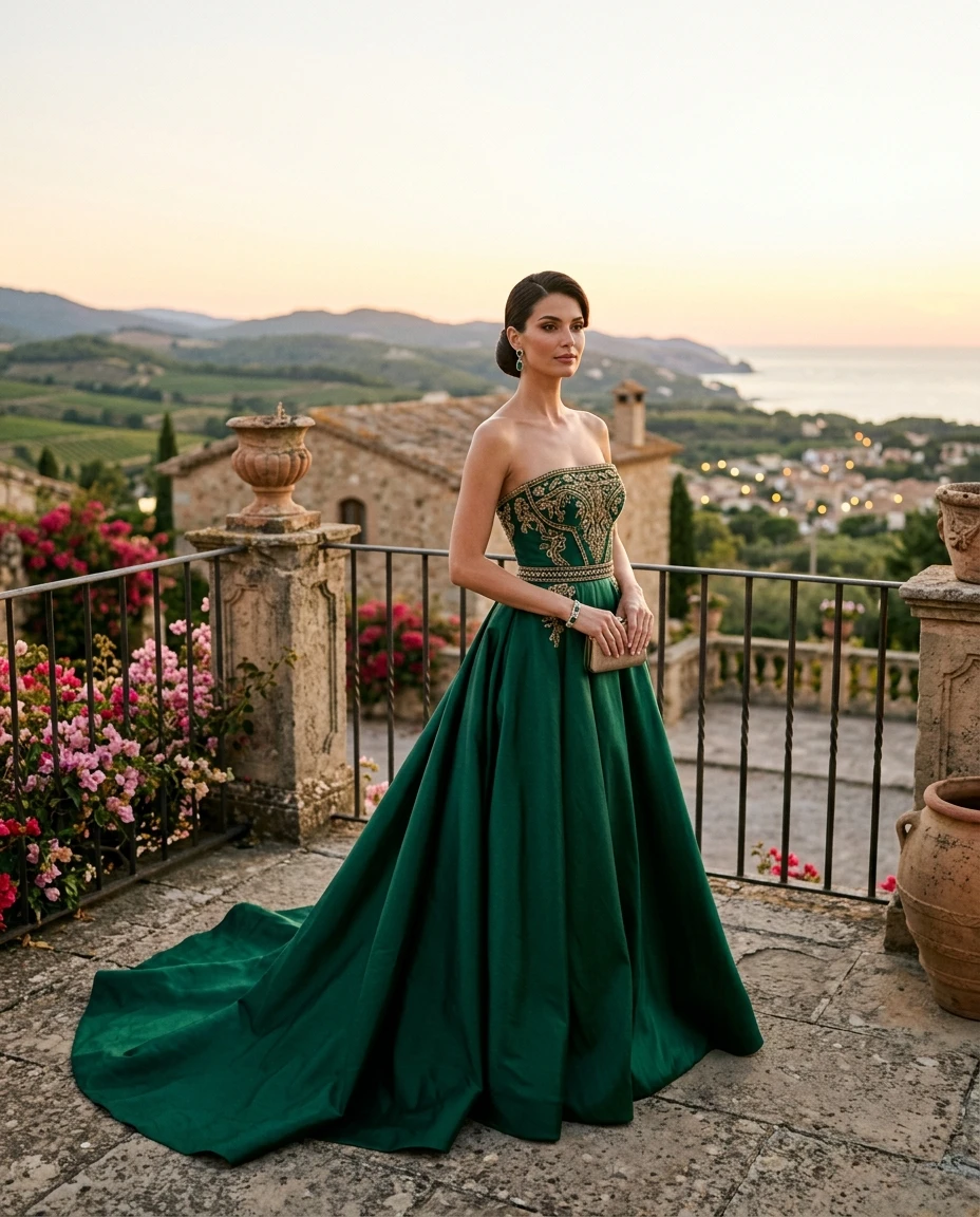 Gemma Deeks Style Guide: Formal attire gala gown in Catalonia Summer 2026