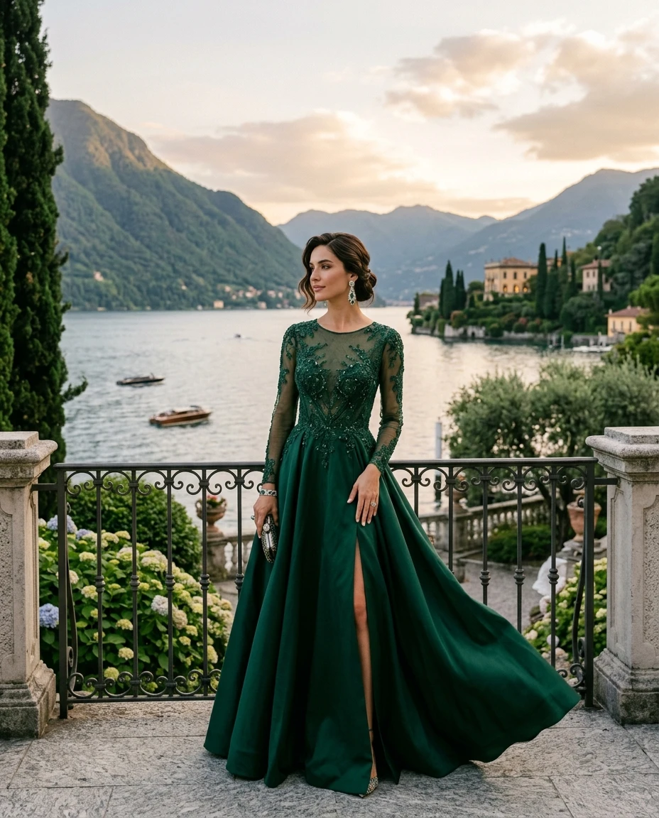 Gemma Deeks Style Guide: Formal attire gala gown in Lake Como Summer 2026