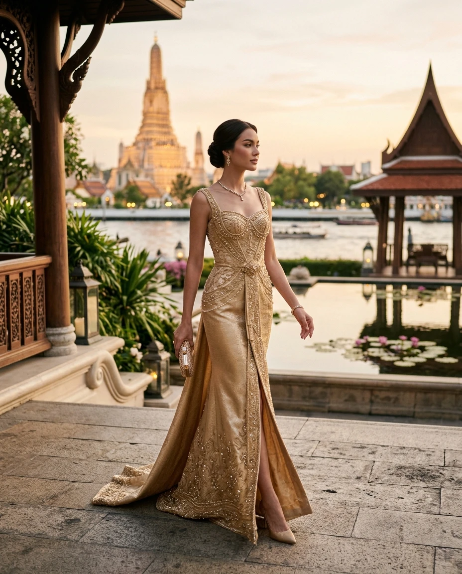Gemma Deeks Style Guide: Formal attire gala gown in Thailand Summer 2026