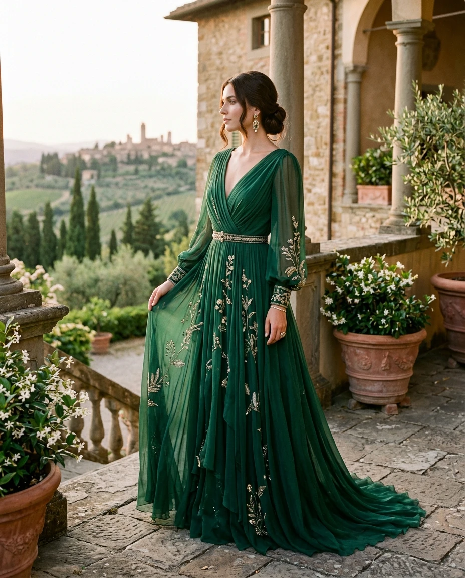 Gemma Deeks Style Guide: Formal attire gala gown in Tuscany Summer 2026
