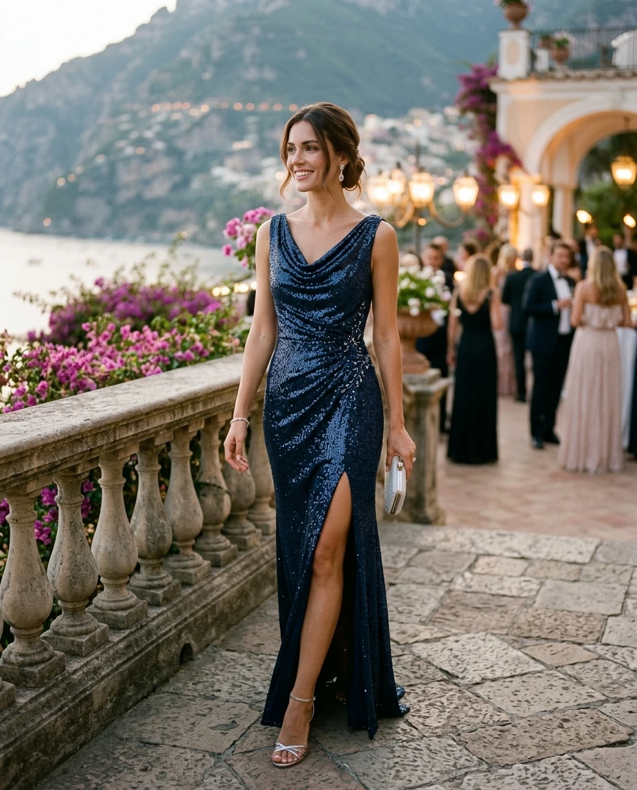 Gemma Deeks Style Guide: Formal attire Holiday parties in Capri Summer 2026
