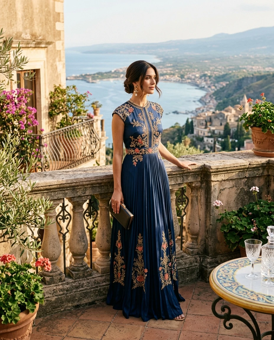 Gemma Deeks Style Guide: Formal attire Holiday parties in Sicily Summer 2026