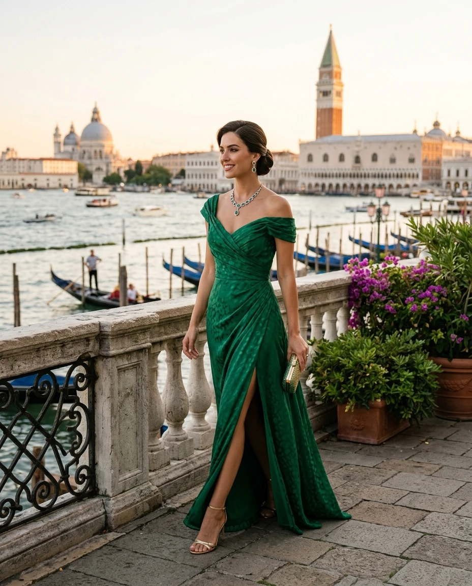 Gemma Deeks Style Guide: Formal attire Holiday parties in Venice Summer 2026