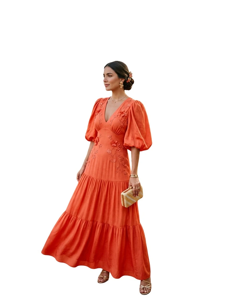 Gemma Deeks Style Guide: Formal attire wedding guest dress in Colombia Summer 2026