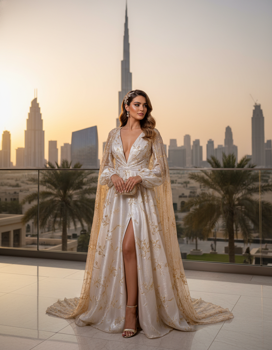 Gemma Deeks Style Guide: Formal attire wedding guest dress in Dubai Summer 2026