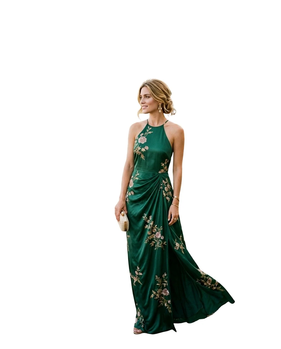 Gemma Deeks Style Guide: Formal attire wedding guest dress in Majorca Summer 2026