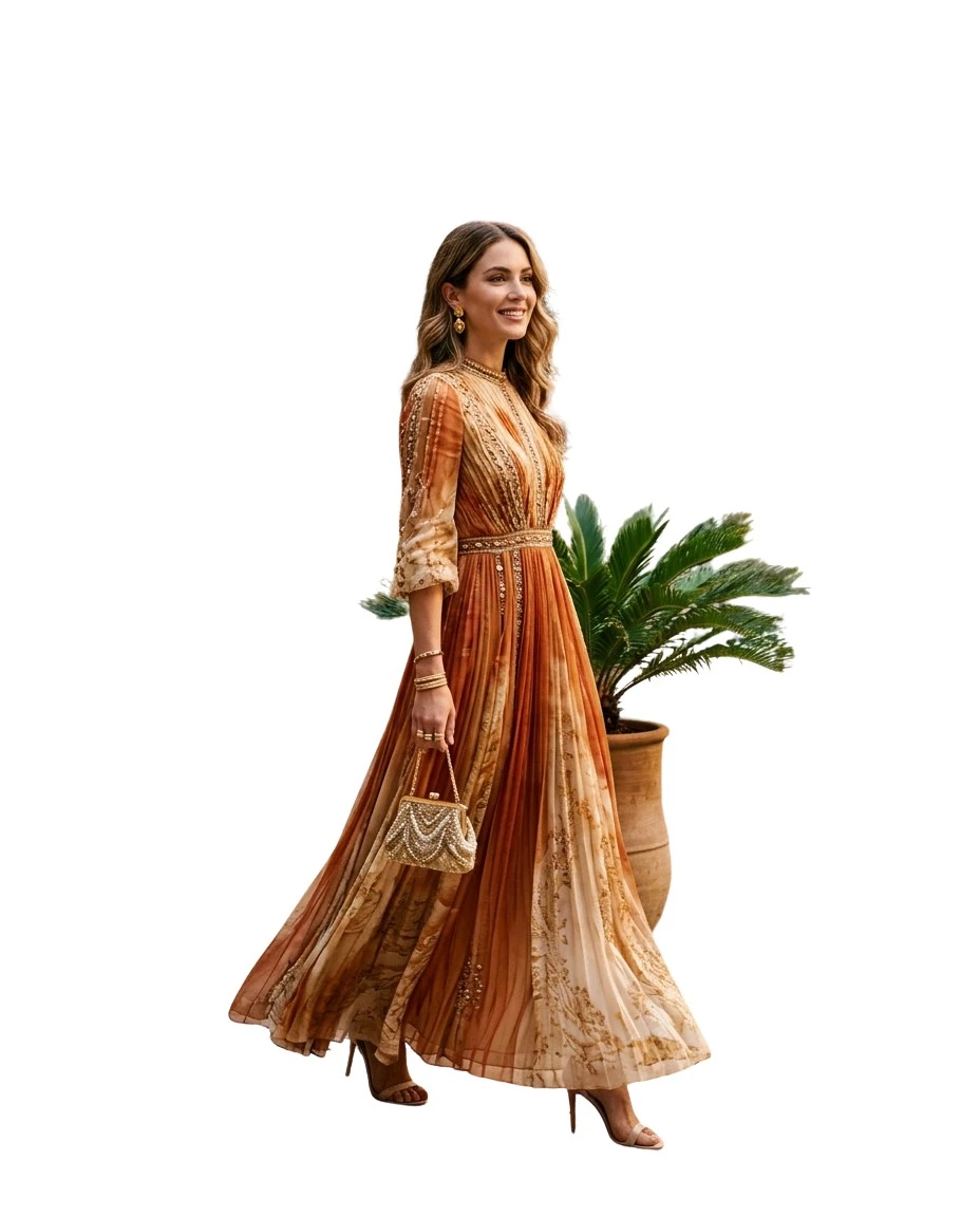 Gemma Deeks Style Guide: Formal attire wedding guest dress in Marrakech Summer 2026