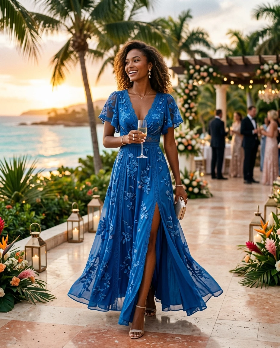 Gemma Deeks Style Guide: Formal attire wedding guest dress in Montego Bay Summer 2026