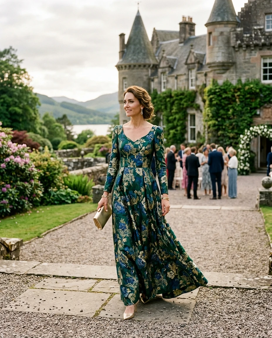 Gemma Deeks Style Guide: Formal attire wedding guest dress in Scotland Summer 2026