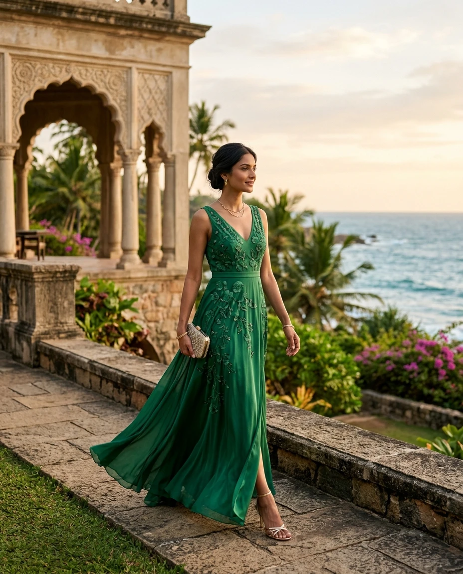 Gemma Deeks Style Guide: Formal attire wedding guest dress in Sri Lanka Summer 2026