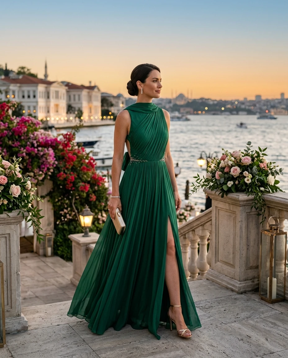 Gemma Deeks Style Guide: Formal attire wedding guest dress in Turkey Summer 2026