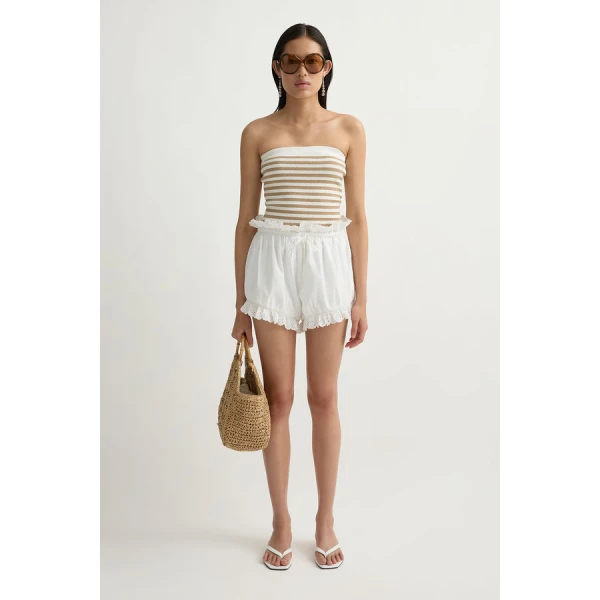 Posse Ezra Short – sustainable Shorts in White from Australian designer at Coveti.