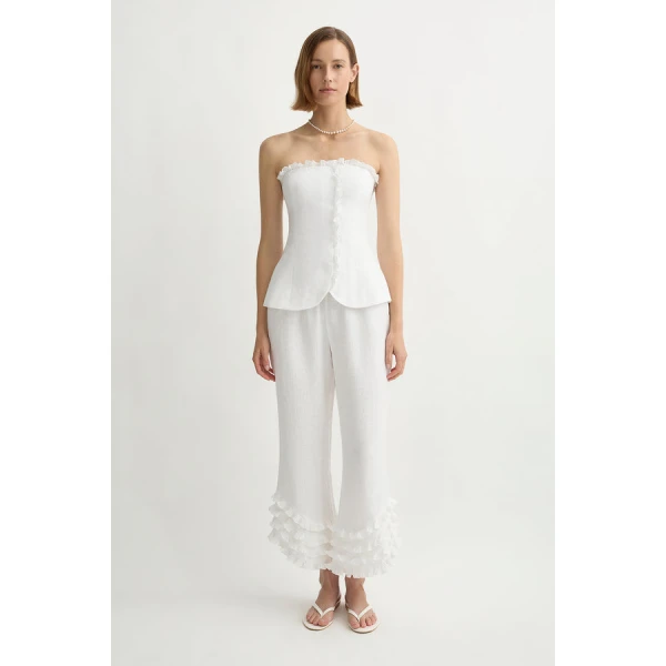 Posse Florence Pant – sustainable Pants in White from Australian designer at Coveti.