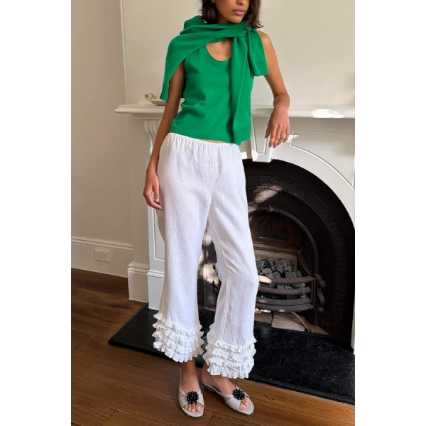 Posse Florence Pant – sustainable Pants in White from Australian designer at Coveti.