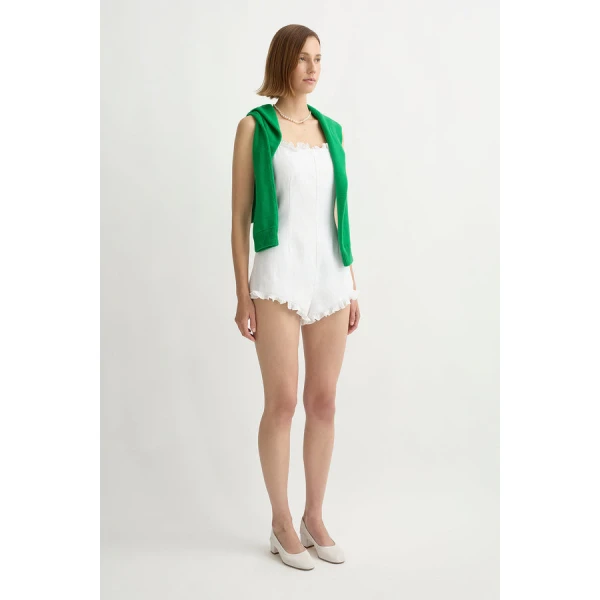 Posse Florence Romper – sustainable Jumpsuit in White from Australian designer at Coveti.