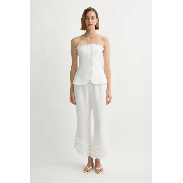 Posse Florence Strapless Top – sustainable Tops in White from Australian designer at Coveti.
