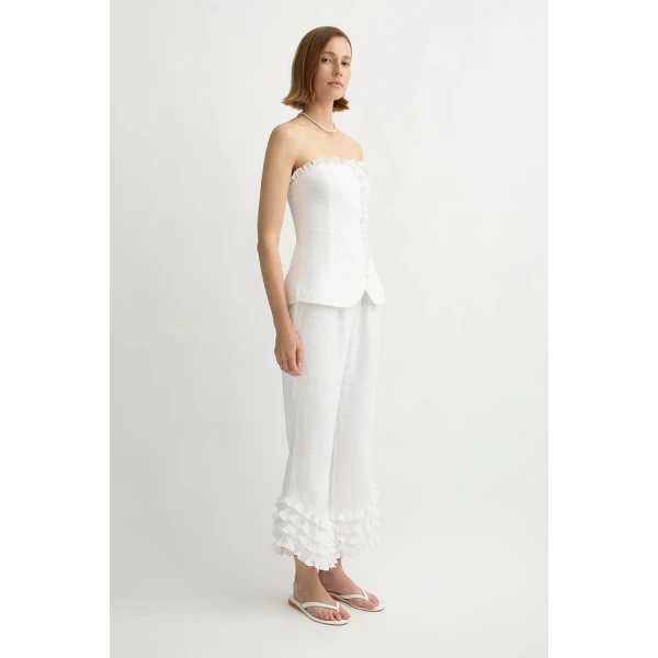 Posse Florence Strapless Top – sustainable Tops in White from Australian designer at Coveti.