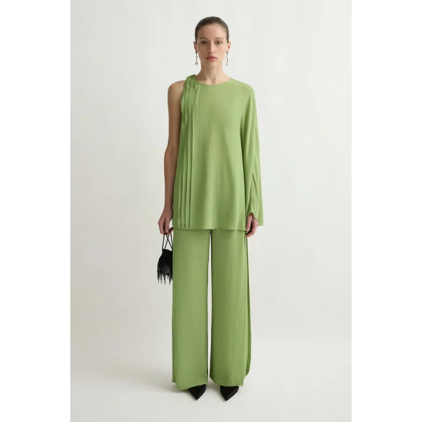 Posse Jane One Shoulder Top – sustainable Tops in Green from Australian designer at Coveti.