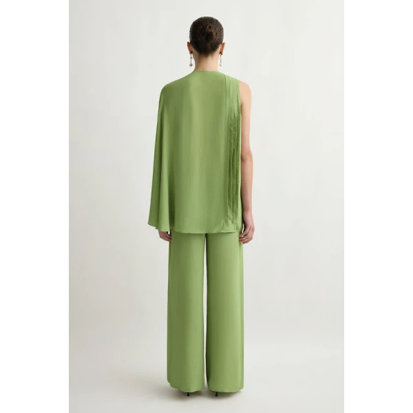 Posse Jane One Shoulder Top – sustainable Tops in Green from Australian designer at Coveti.